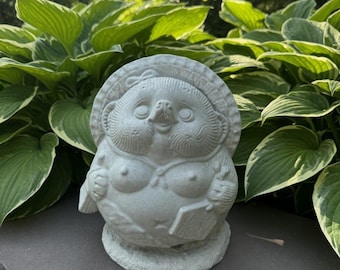 Old Terracotta Japanese Tanuki Raccoon Dog, Tokkuri Bottle Vintage