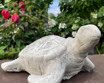 Sea Turtle Garden Statue 15” Outdoor Concrete Tortoise Lawn Ornament Cement Yard Art Decor Sculpture Gift Idea