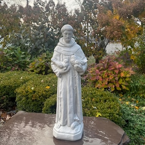 Religious Artwork Catholic Gift 27&quot; Outdoor St Francis Of Assisi Concrete Garden Statue