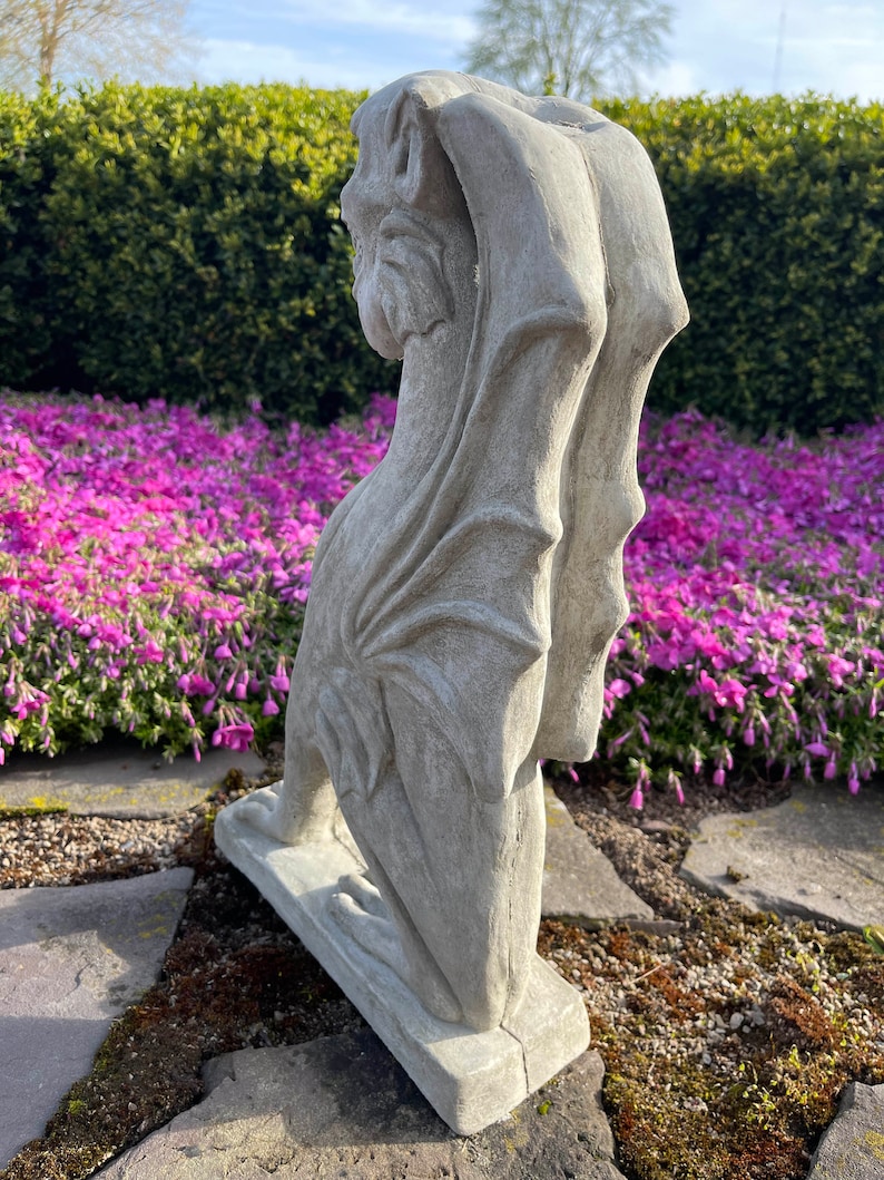 Concrete Gargoyle Statues Large Stone Outdoor Garden Statuary Etsy