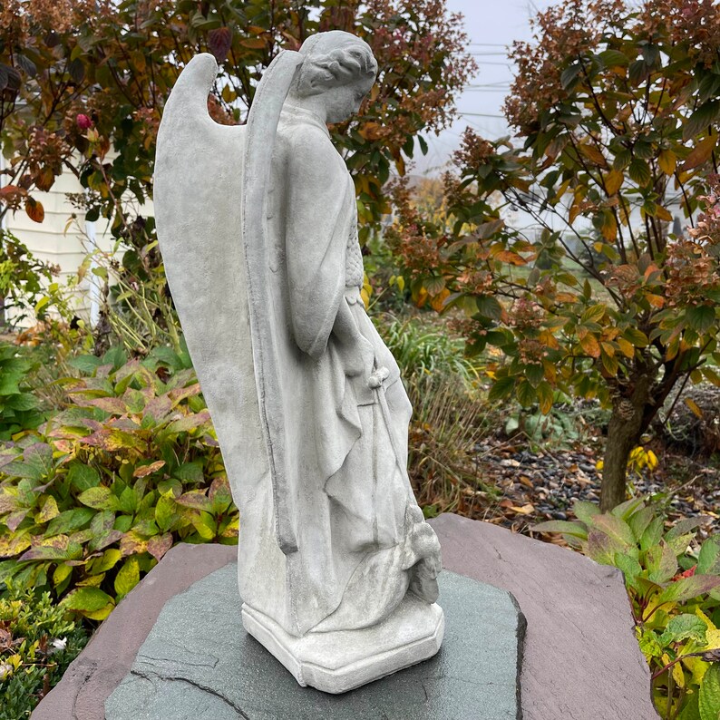 Large St Michael Garden Statue of Archangel Saint Slaying the Etsy