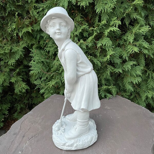 Concrete Golfer for Garden Etsy