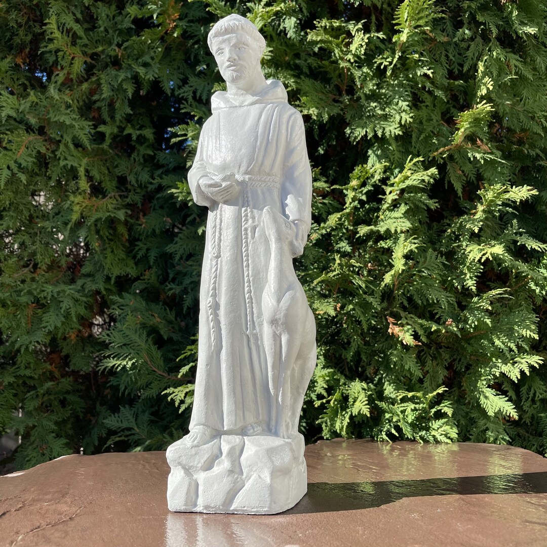 Concrete Saint Francis Garden Statue Outdoor 17 St of Assisi Large Painted Yard Sculpture