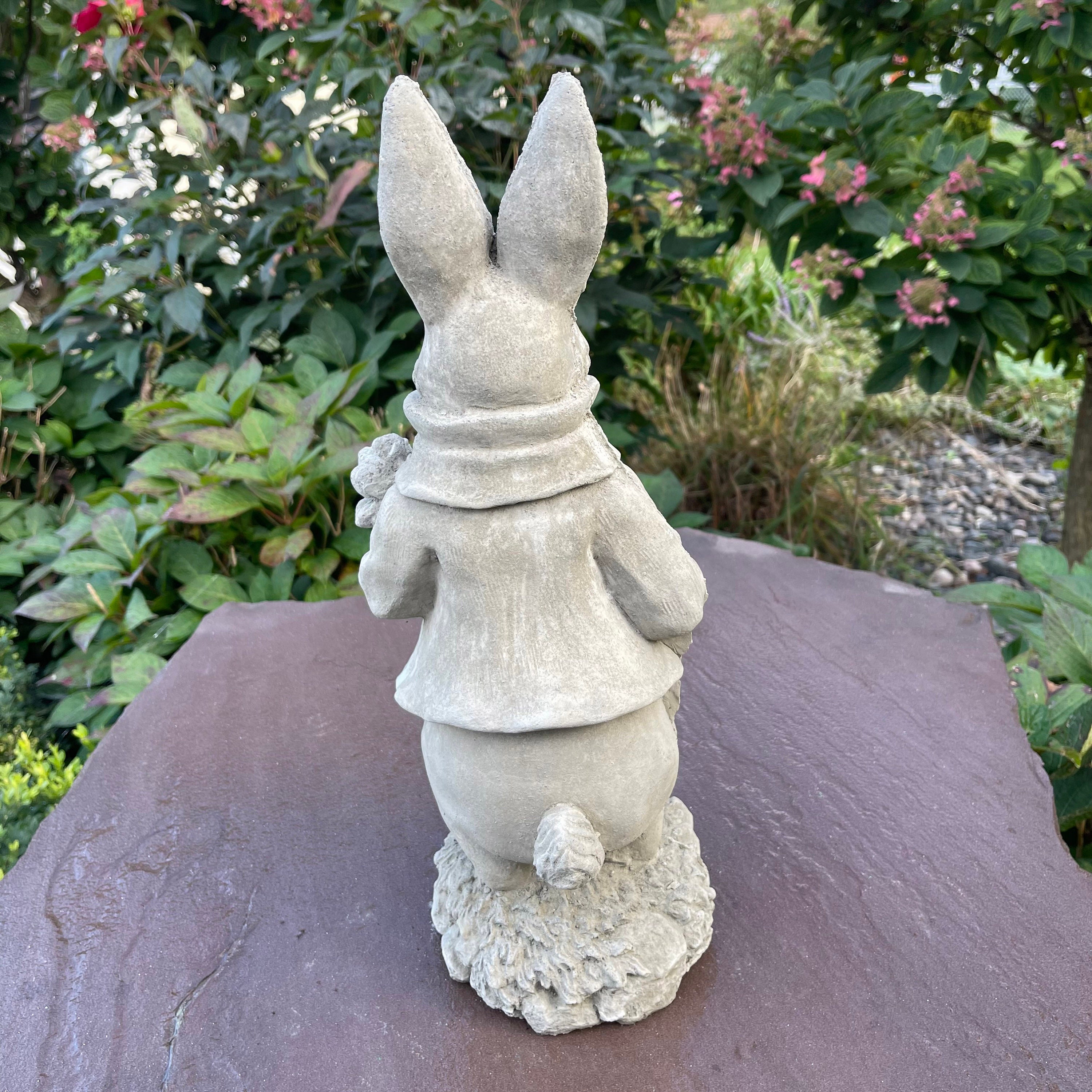 Large Peter Rabbit Garden Statue 17 Outdoor Stone Art Etsy