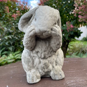 Concrete Rabbit Statue For Garden 10&quot; Modern Bunny Garden Sculpture Outdoor Decor