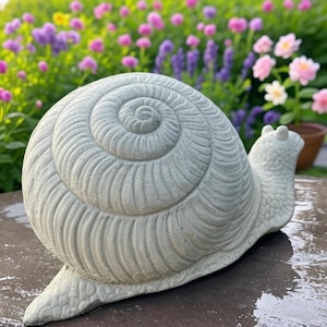 Large Concrete Snail Garden Statue - Cement Lawn Ornament