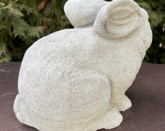 Outdoor Bunny Rabbit Garden Statue Large 10" Yard Sculpture Decor Concrete Lawn Ornament For Cement Stone Gift Idea Decoration