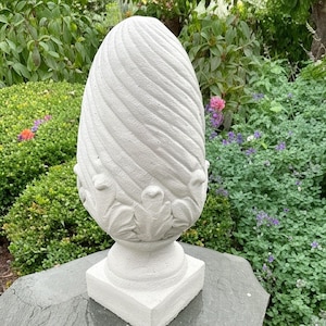 Fountain Top Replacement Large 19" Concrete Topper Outdoor Cement Acorn Finial Decor Water Feature Pond Obelisk Best Pool Spitter Spout Gift