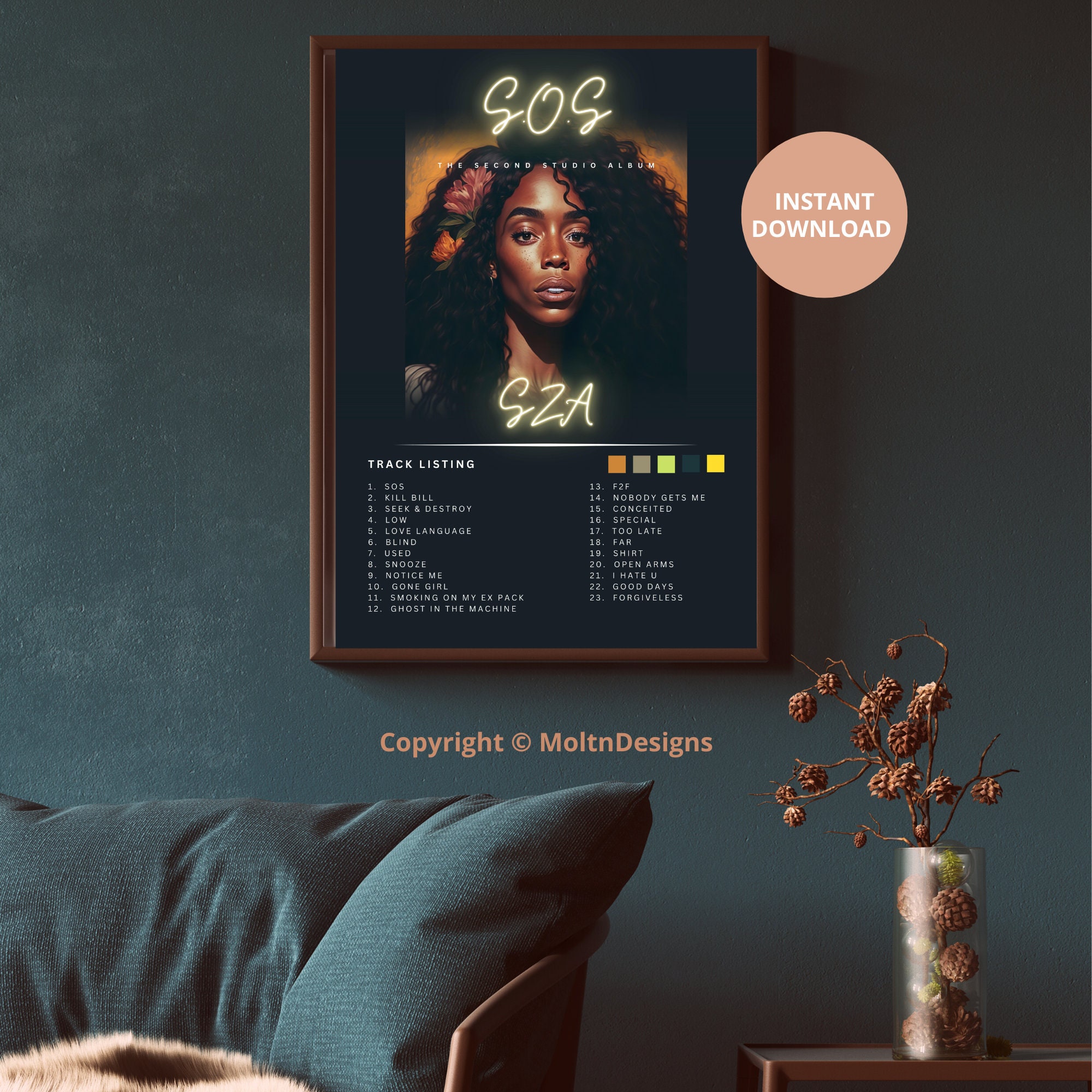 SZA Album Cover, SOS Album Cover, SZA Print, SZA Album, SOS Album Poster Designed & Sold By