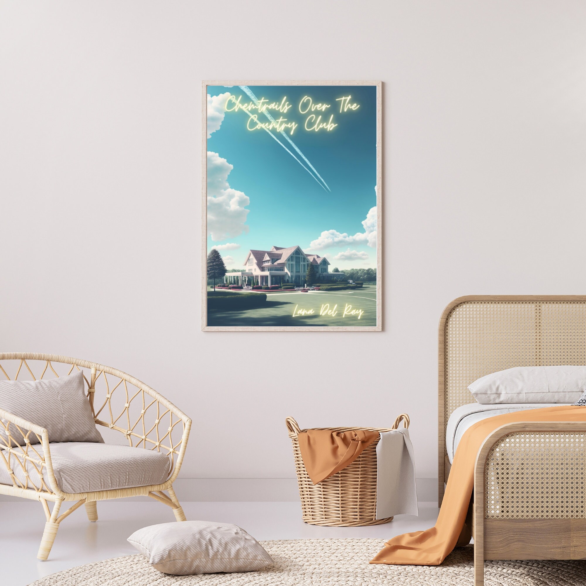 Chemtrails Over The Country Club Poster Lana Del Rey Album - Happy Place  for Music Lovers