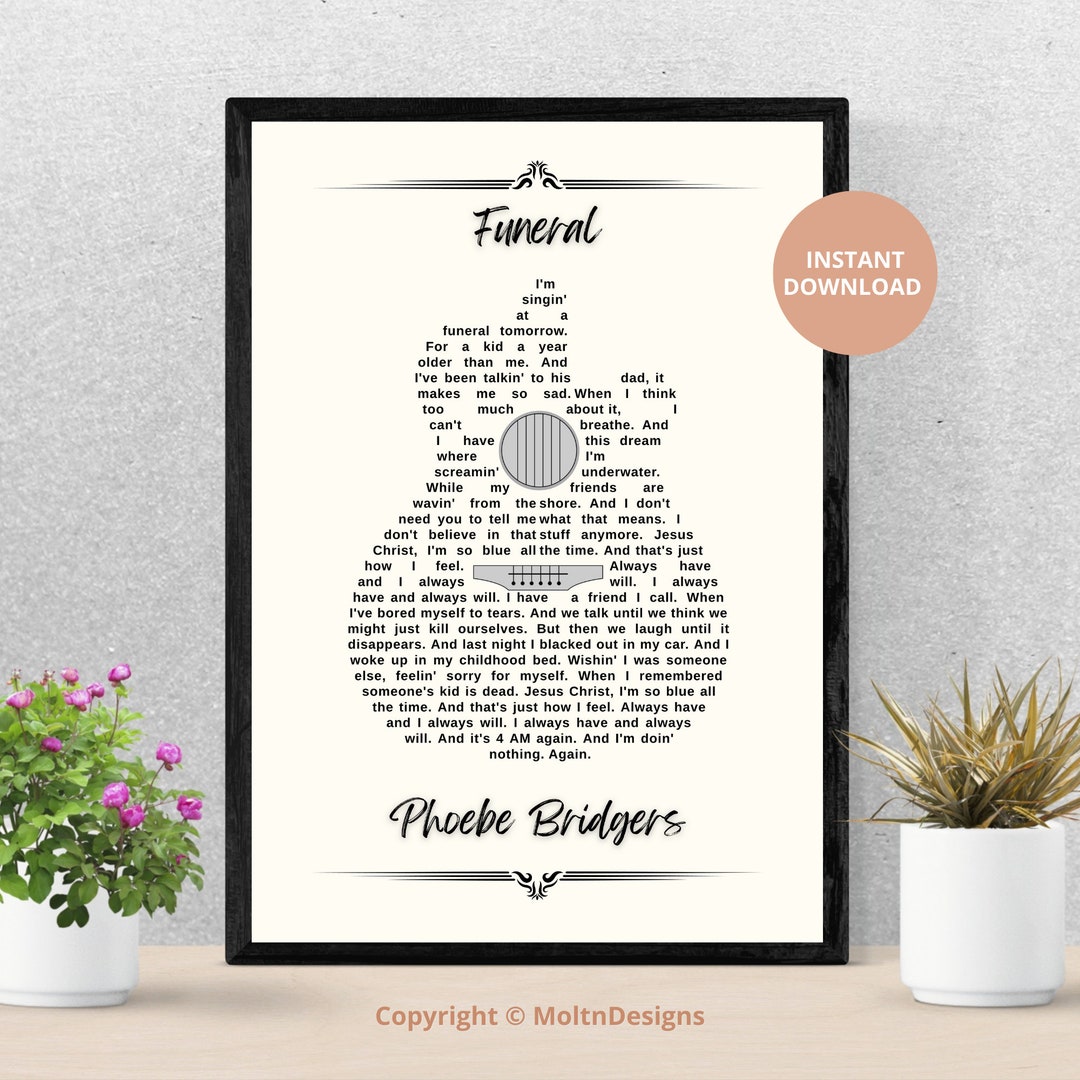 Funeral Phoebe Bridgers, Phoebe Bridgers Lyrics, Phoebe Bridgers Poster