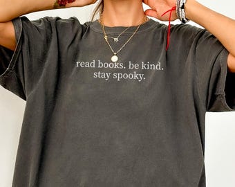 Comfort Colors Halloween Bookish Shirt, Book Lover T-shirt, Bookish Merch, Spooky Reading Tshirt, Gift for Reader, Librarian Shirt, Bookworm