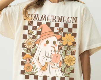 Comfort Colors Summerween Shirt, Halloween Summer Shirt, Spooky Summer Tee, Cute Summer-ween Tshirt, Cottagecore Ghost Shirt,Halloween Lover