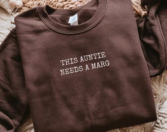 Sudadera "Esta tía necesita una margarita", sudadera divertida con cuello redondo para tía, regalo para el Día de la Madre.