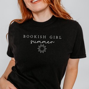 Bookish Girl Summer Comfort Colors Shirt, Book Lover T-Shirt, Summer Bookish Shirt, Retro Summer Vibes Tee, Summer Girl Shirt, Bookworm Gift