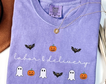 Comfort Colors Labor & Delivery Nurse Shirt, Halloween Labor Delivery Newborn Nurse Gift, Mother Baby Nurse Frog Tee, NICU Nurse Gift