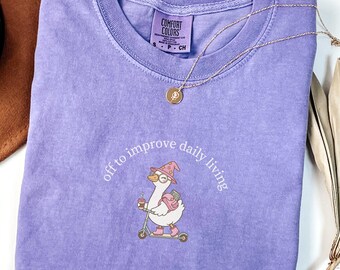 Camiseta Comfort Colors para terapia ocupacional con diseño de ganso, ideal para mejorar la vida diaria, regalo para terapeutas ocupacionales o para la salud mental.