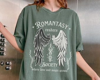 Romantasy Reader Comfort Colors Shirt, Book Club Shirt, Fantasy Romance Reader Merch, Bookish Shirt, Book Tropes Shirt, Bibliophile Bookworm