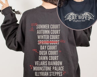 OFFICIALLY LICENSED Bat Boys Prythian Tour Distressed Bookish Band Sweatshirt, ACOTAR Bookworm Gift, Enemies to Lovers Reading Sweatshirt