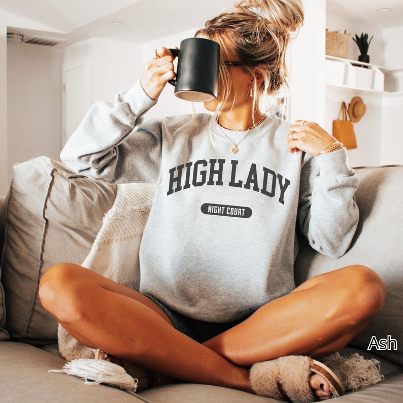 High Lady of the Night Court Sweatshirt, Feysand Sweatshirt, Bookish Shirt Comfort Colors, Romantasy Reader Gift Ash