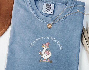 Camiseta Comfort Colors para terapia ocupacional con diseño de ganso, ideal para mejorar la vida diaria, regalo para terapeutas ocupacionales o para la salud mental.