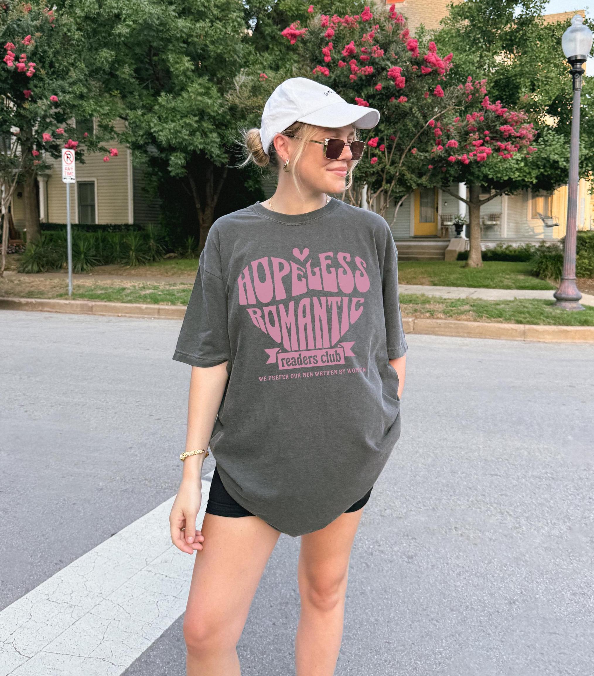 Hopeless Romantinc Book Club Shirt, Bookish Comfort Colors, Romance Book Girlie, Book Lover, Romance Readers Club T-Shirt, Bookish Gift
