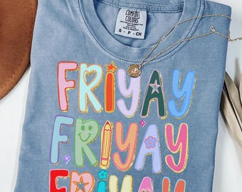 Comfort Colors Friyay Teacher Shirt, Doodle Friday Teacher Appreciation Gift, End of The Week Shirts