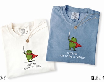 Comfort Colors Funny Frog Pregnancy Announcement Shirt, Matching Pregnancy Reveal Tee, Frog Humor Shirt, Future Mom to Be and Dad to Be Gift