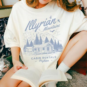 ACOTAR Comfort Colors Bookish Shirt, Illyrian Mountains Cabin, Velaris Night Court, Rhysand Feyre Officially Licensed SJM Bookish Merch Gift
