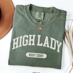 High Lady of the Night Court Sweatshirt, Feysand Sweatshirt, Bookish Shirt Comfort Colors, Romantasy Reader Gift Moss