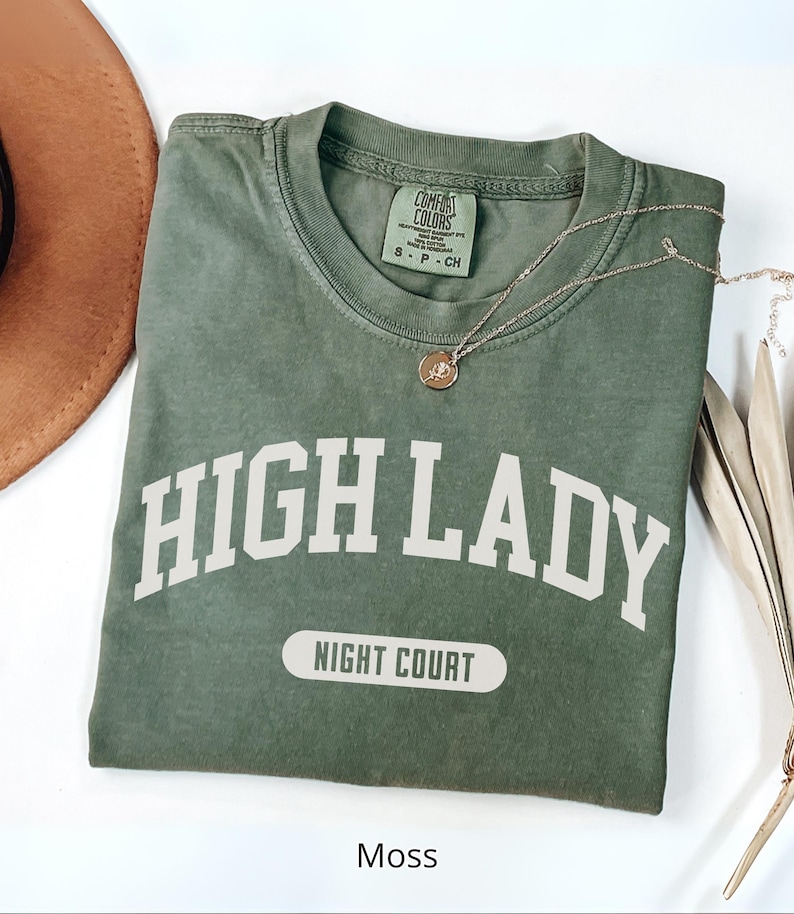 High Lady of the Night Court Sweatshirt, Feysand Sweatshirt, Bookish Shirt Comfort Colors, Romantasy Reader Gift Moss