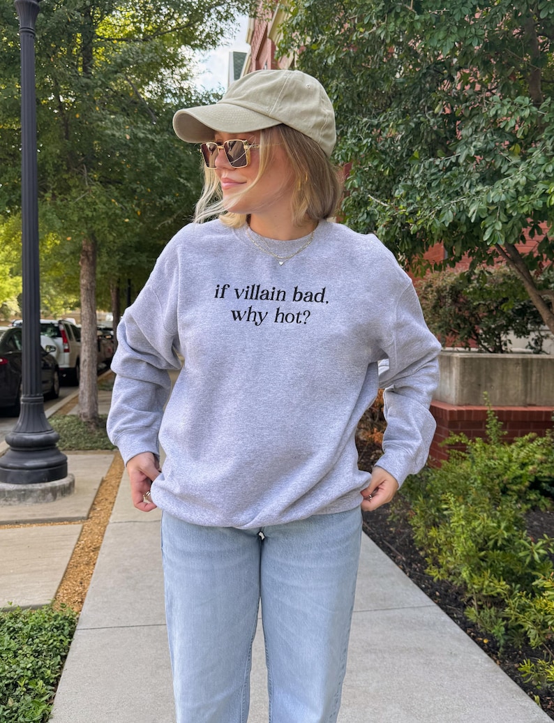 If villain bad Why hot Bookish Sweatshirt, Team Villain Crewneck, Reading Sweatshirt, Book Lover Bookworm Gift, Morally Grey Reader Sweater Sport Grey