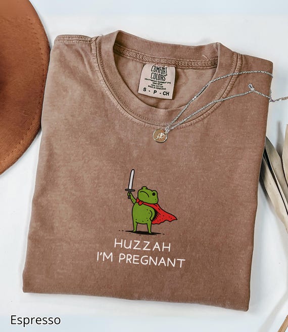 Comfort Colors Funny Frog Pregnancy Announcement Shirt, Mom to Be Shirt, Pregnancy Reveal Tee, Frog Humor Shirt, Future Mom Gift