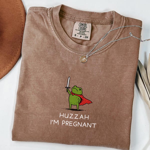 Comfort Colors Funny Frog Pregnancy Announcement Shirt, Mom to Be Shirt, Pregnancy Reveal Tee, Frog Humor Shirt, Future Mom Gift