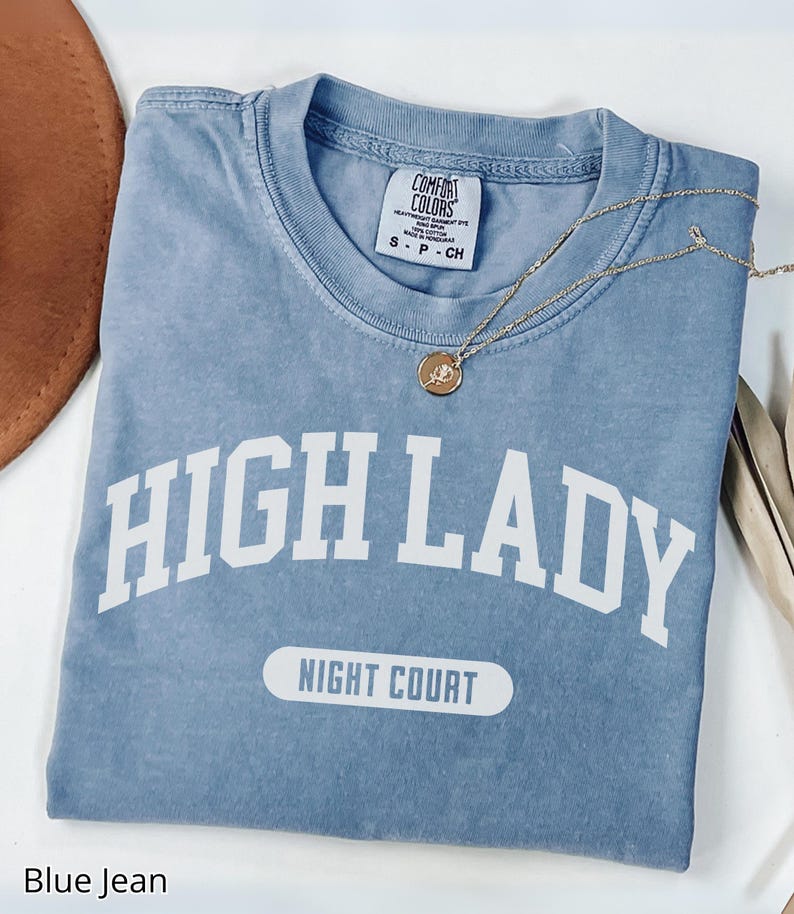 High Lady of the Night Court Sweatshirt, Feysand Sweatshirt, Bookish Shirt Comfort Colors, Romantasy Reader Gift Blue Jean
