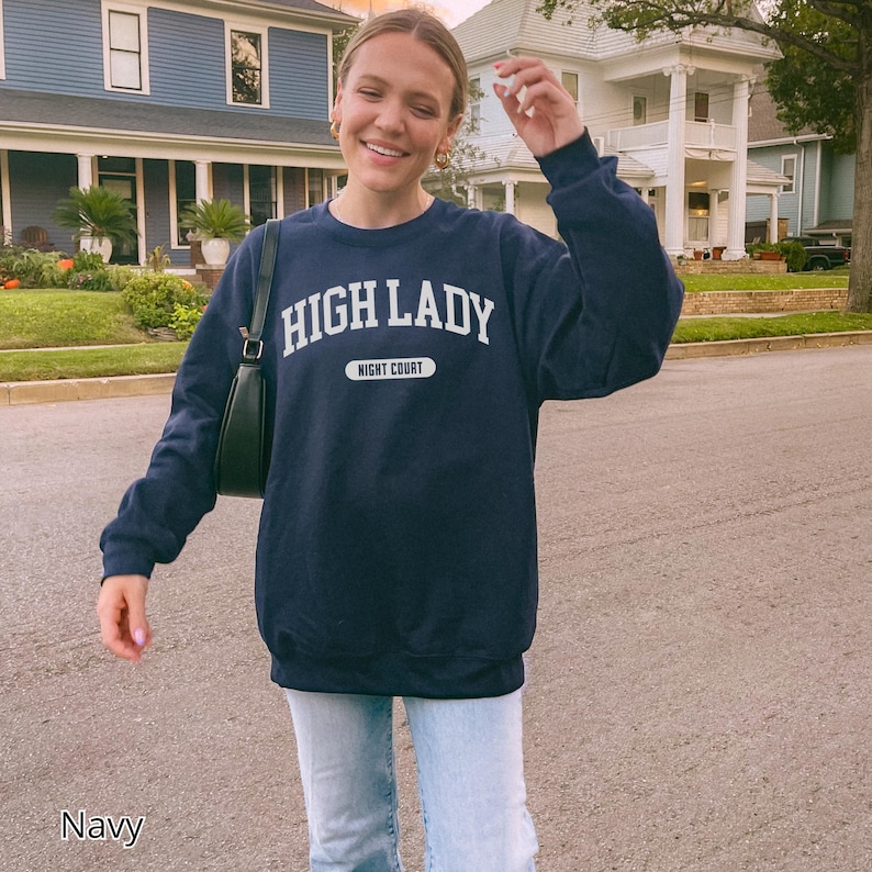 High Lady of the Night Court Sweatshirt, Feysand Sweatshirt, Bookish Shirt Comfort Colors, Romantasy Reader Gift Navy