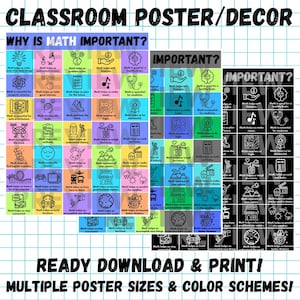 Why Is Math Important? Poster Set | 3 Color Schemes | 32 Real-World Connections