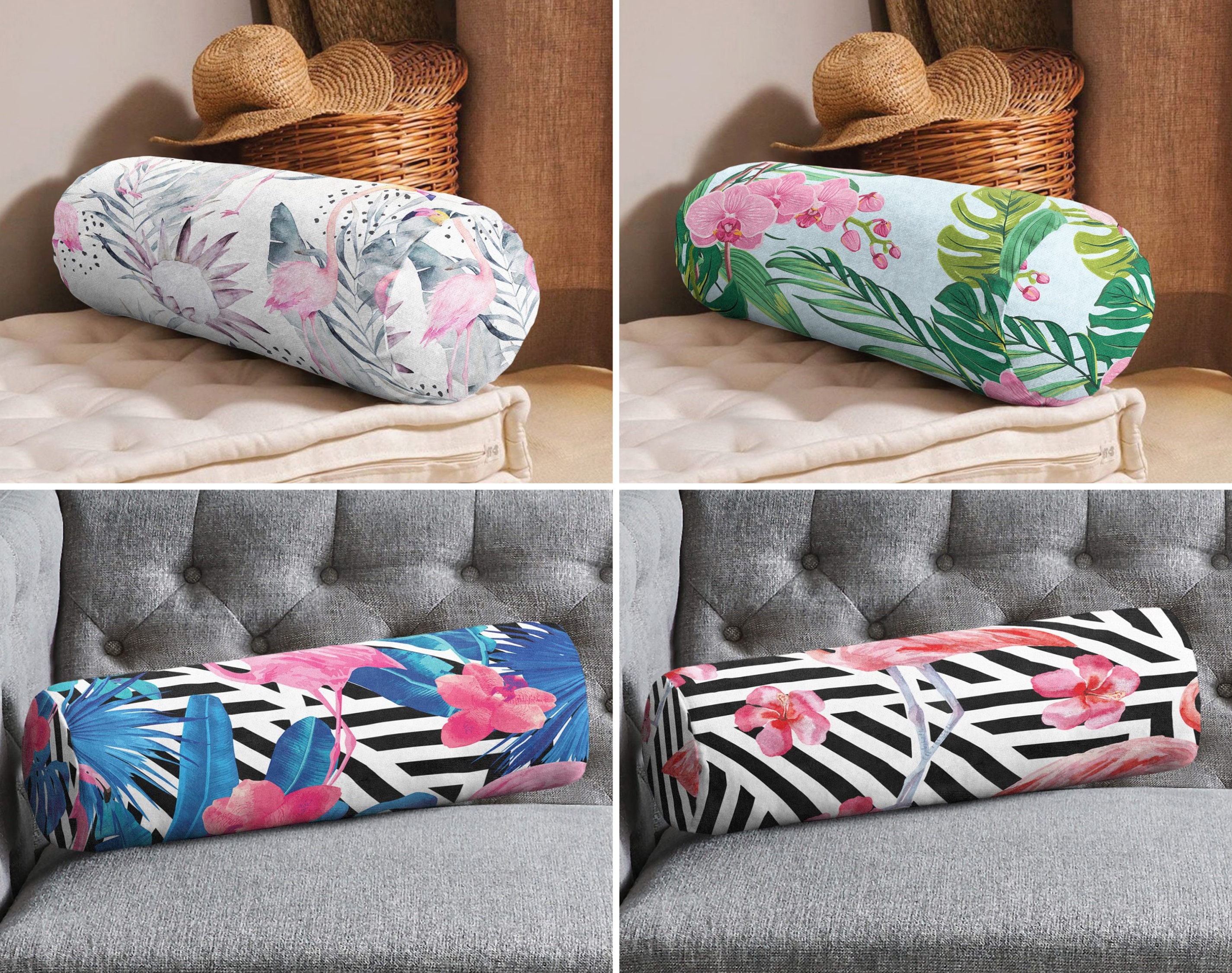 Bolster Cover Traditional Art Yoga Under Knee Pillow Cover Case 30