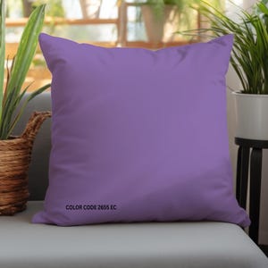 Plain Purple Throw Pillow Cover, Any Size Purple Cushion Cover, Solid Lumbar Pillowcase, Aesthetic Living Room Decor, 35 Purple Tone Options