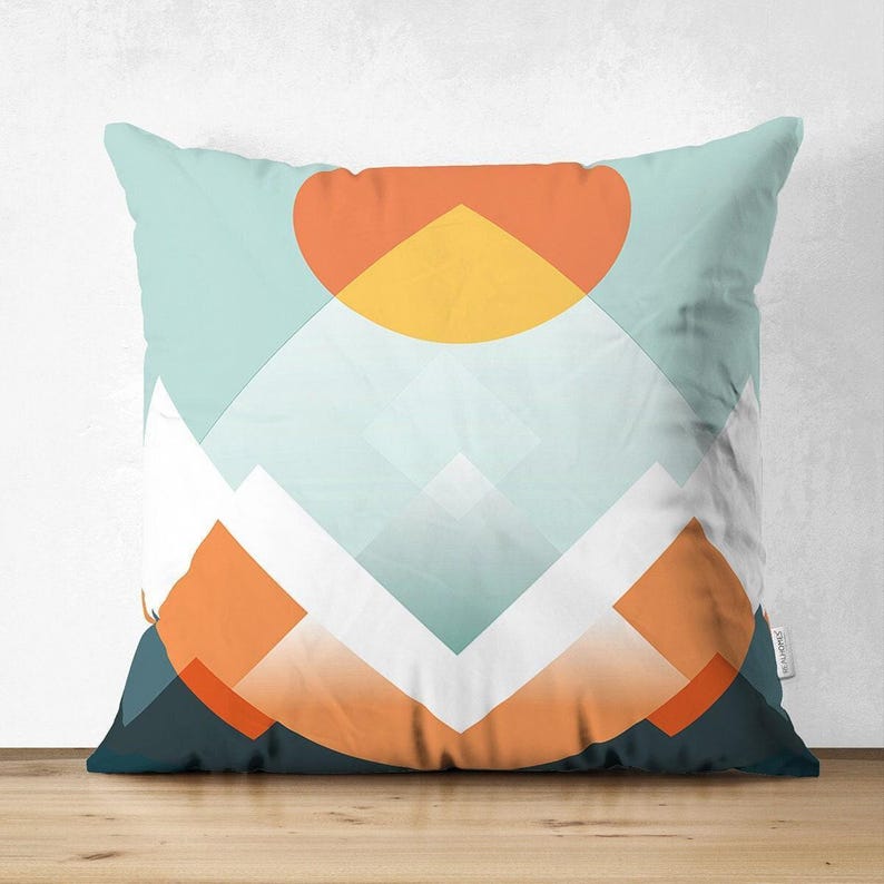 Akzent Kissenbezug: Abstraktes Sonnenaufgang Muster (Reißverschluss, verschiedene Größen) Pattern #6