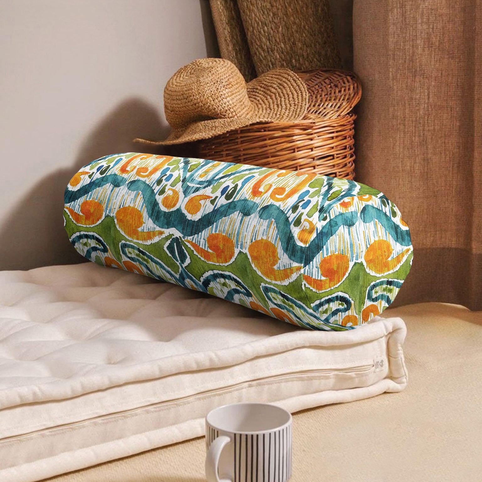 Ethnic Bolster Pillow Mandala Pattern Bolster Cushion Mosaic Bolster Pillow Cover Colorful Neckroll Pillow Indian Room Decoration Etsy