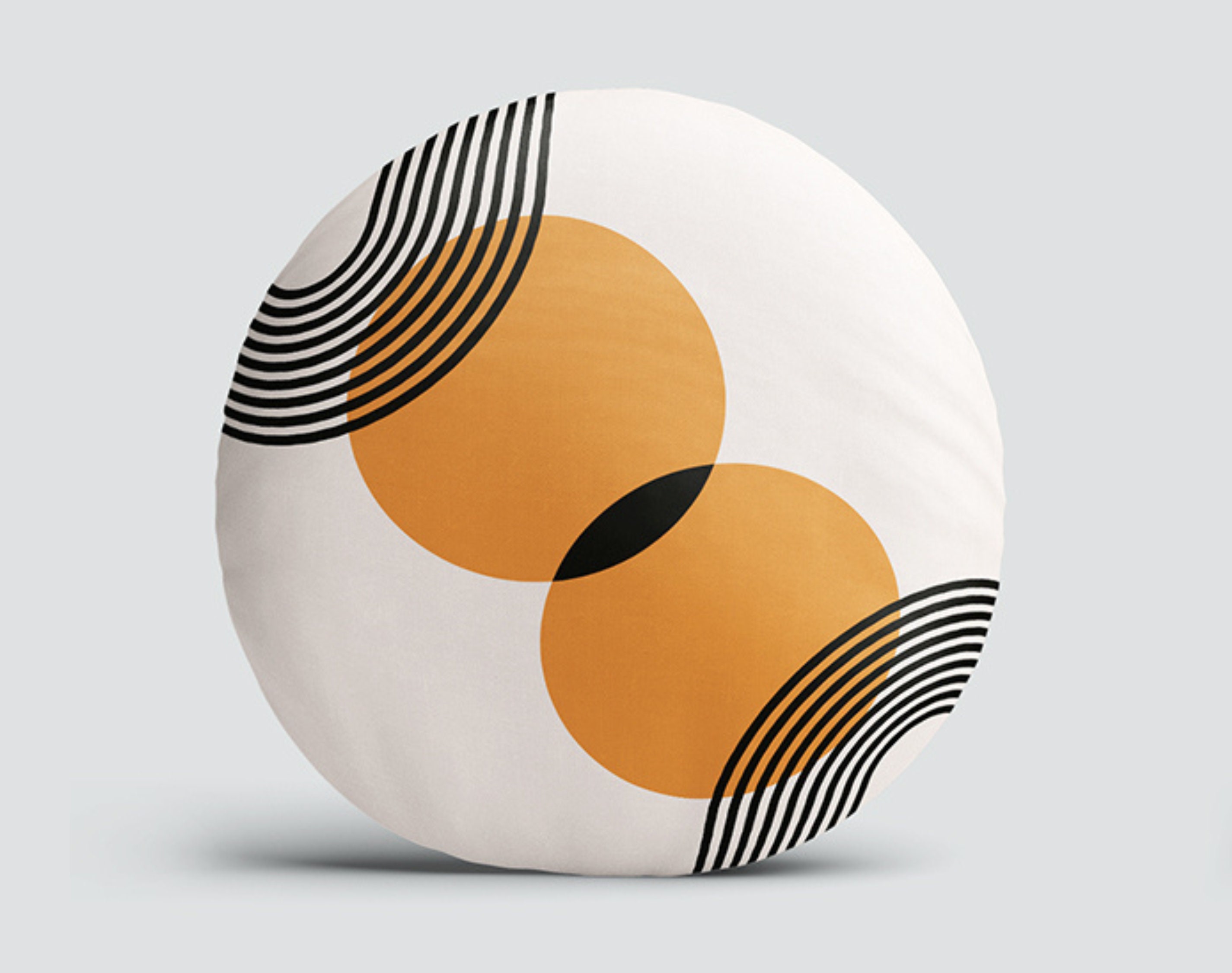 Abstract Round Pillows Minimalist Round Cushion Sun & Etsy