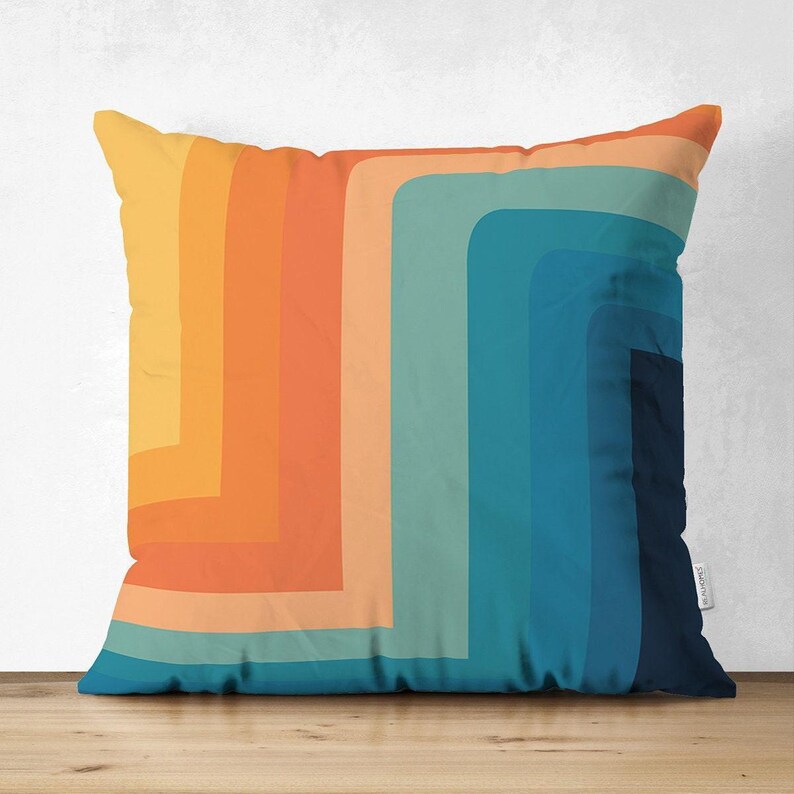 Akzent Kissenbezug: Abstraktes Sonnenaufgang Muster (Reißverschluss, verschiedene Größen) Pattern #3