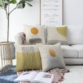 Mid Century Modern Pillow Cover, Abstract Sun Pillow Case, Mustard Color Cushion Cover, Bohemian Couch Pillows, Modern Bench Cushion Cases