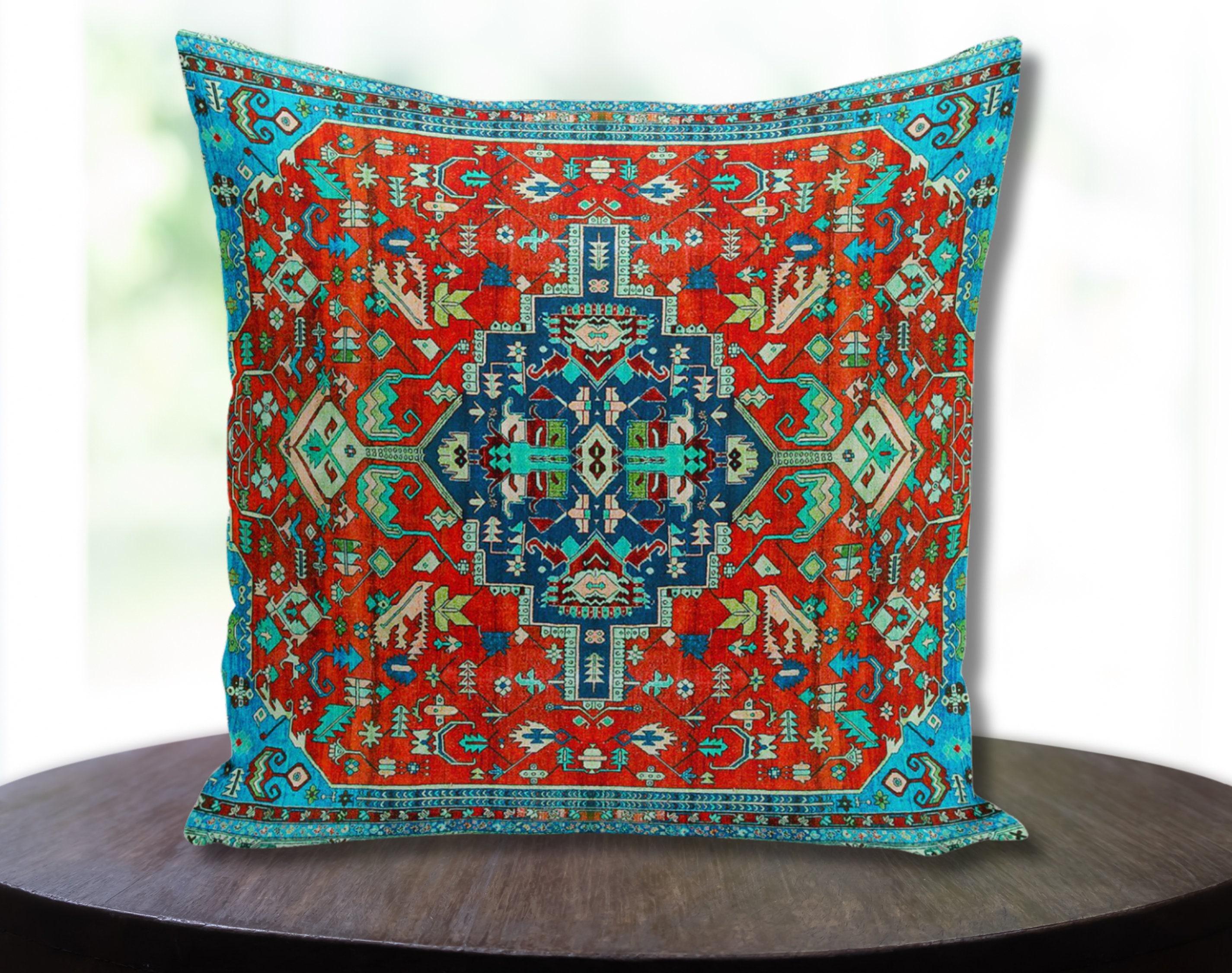 Turkish Rug Throw Pillow Cover: Boho Accent for Couch or Sofa - Etsy