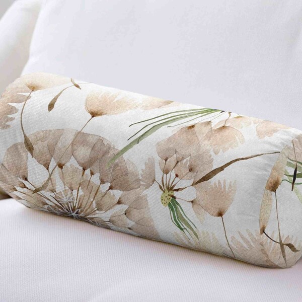 Indian Round Bolster Cover – 15x30 Inch, 100% Cotton, Elephant & Mandala Pattern, Drawstring Closure