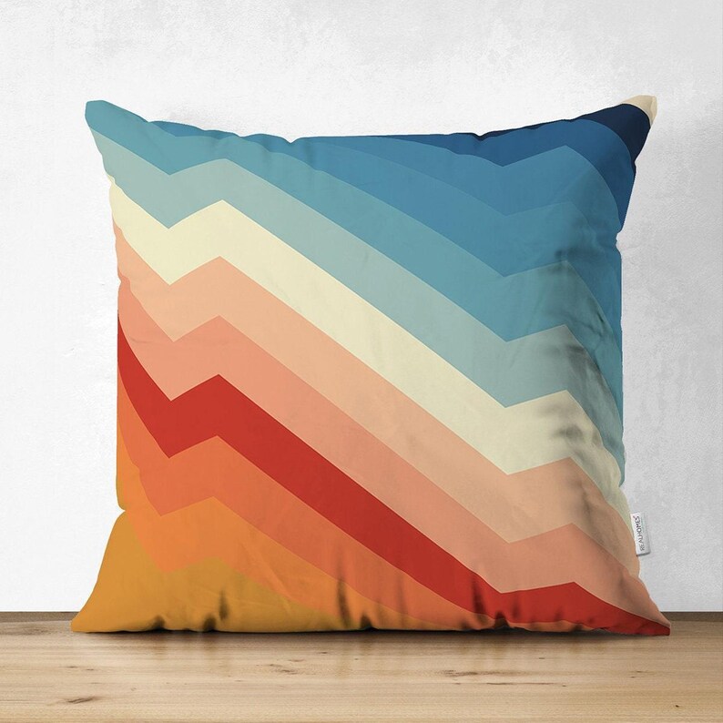 Akzent Kissenbezug: Abstraktes Sonnenaufgang Muster (Reißverschluss, verschiedene Größen) Pattern #2