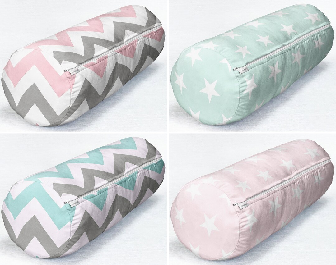 Zigzag Bolster Pillow, Star Pattern Bolster Neckroll Pillow