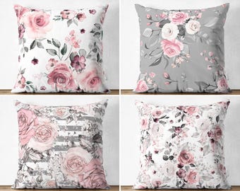 Rose Kissenbezug: Femininer Floral Wohn Dekor (30x30 bis 70x70 cm)