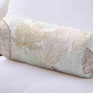 Autumn Bolster Cushion, Oak Leaf Bolster Pillow, Maple Leaf Cylindrical Pillow, Chestnut Leaf Neckroll Pillow, Autumn Home Deco, Fall Gift